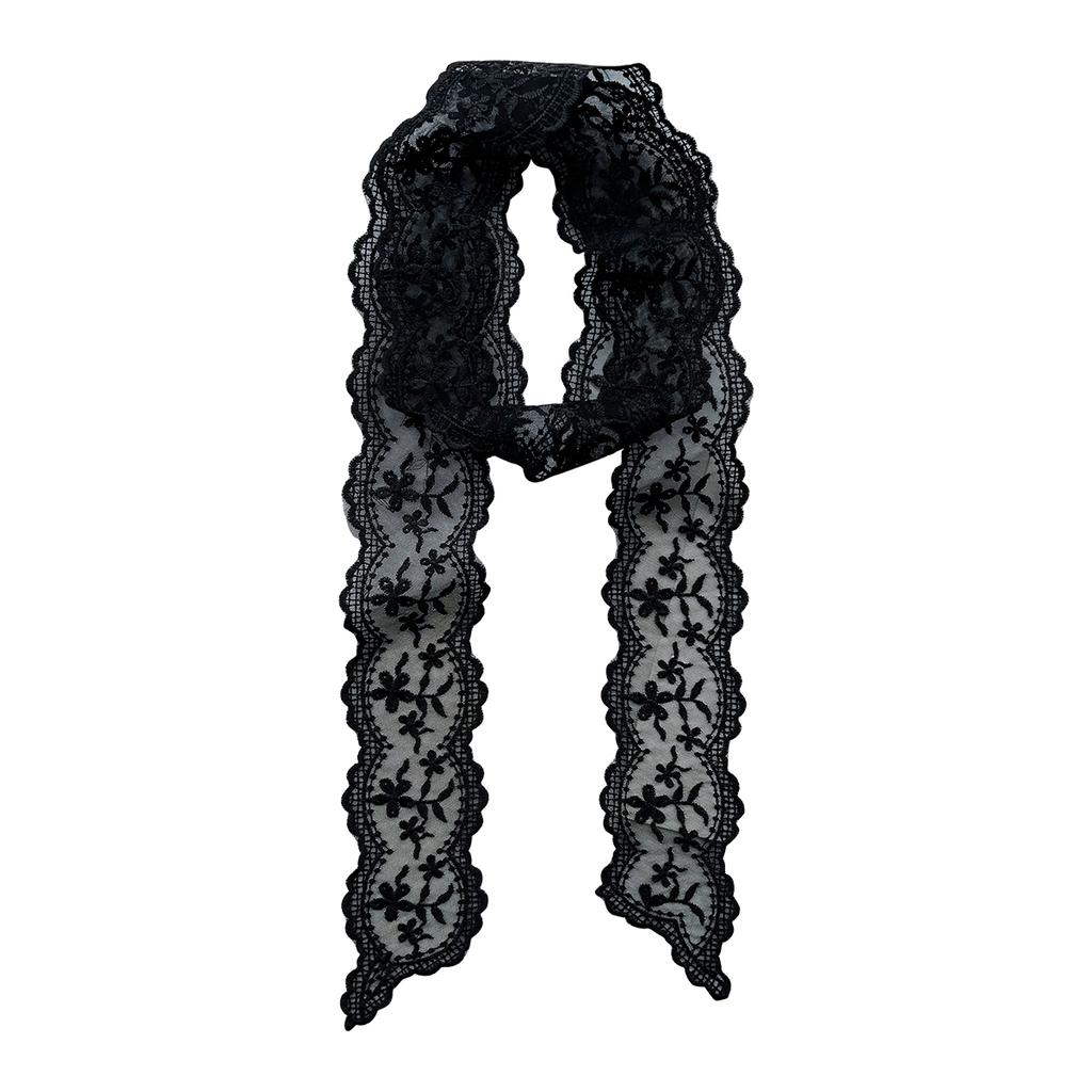 Sweet Floral Lace Long Neck Scarf Multifunctional Waist Belt For Women