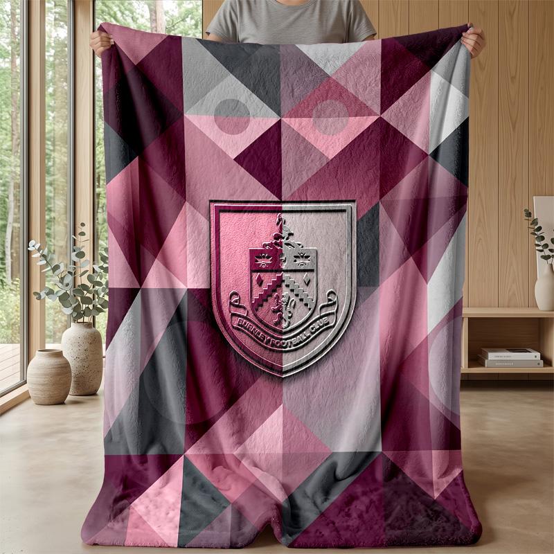 Burnley Football Print Flannel Blanket, Soft Warm Lightweight Throw Blanket for Sofa Bed Camping