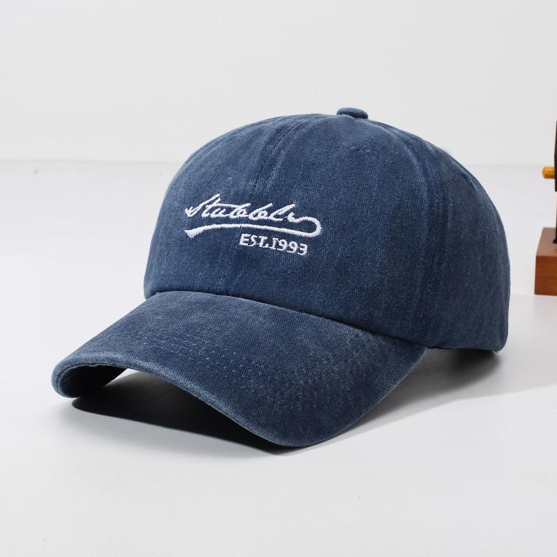 Outdoor letter cotton small embroidery E new personalized ST washed baseball cap cap embroidery old