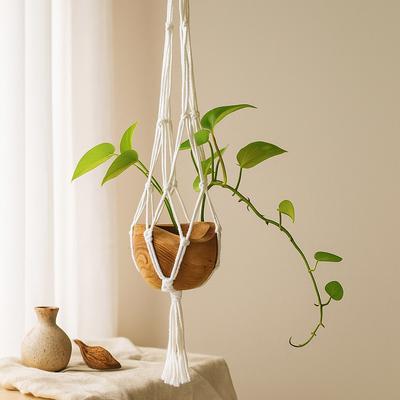 2x Macrame Plant Hanger Natural For Medium Pots