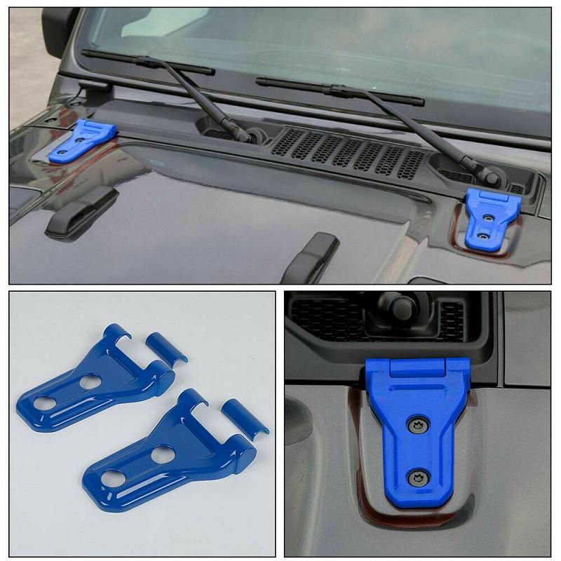 2 ADET Araba Kaputu Motor Menteşe Kapağı Trim Siyah ABS Jeep Wrangler JL 2018 2019 2020 2024 2024 2024 Araba Aksesuarları
