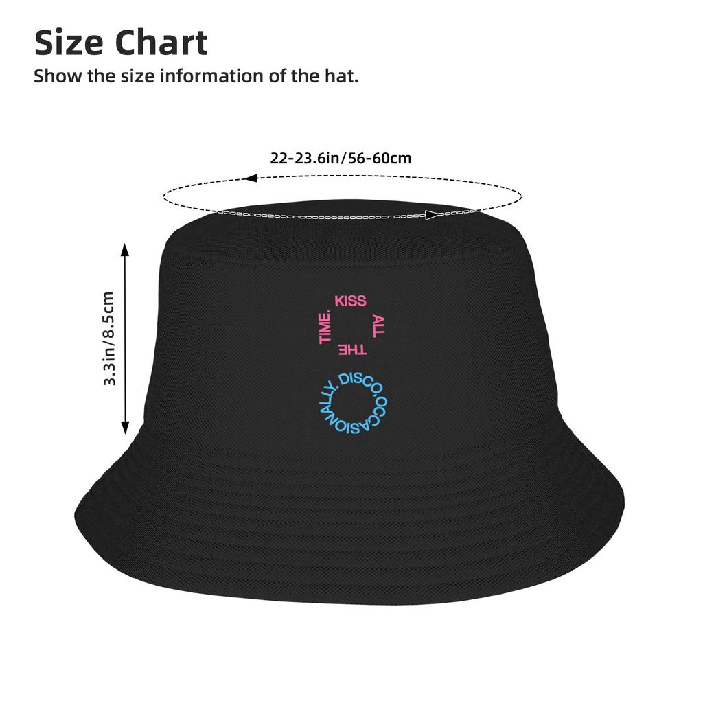 Bucket Hat Harrys Styles Kiss All The Time Disco Summer Beach Hatwear Foldable Vacation Fisherman Caps Aperture Boonie Hat Gift
