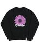 GRAVER [Unisex] Purple Daisy Flower Smile Sweatshirt_Black