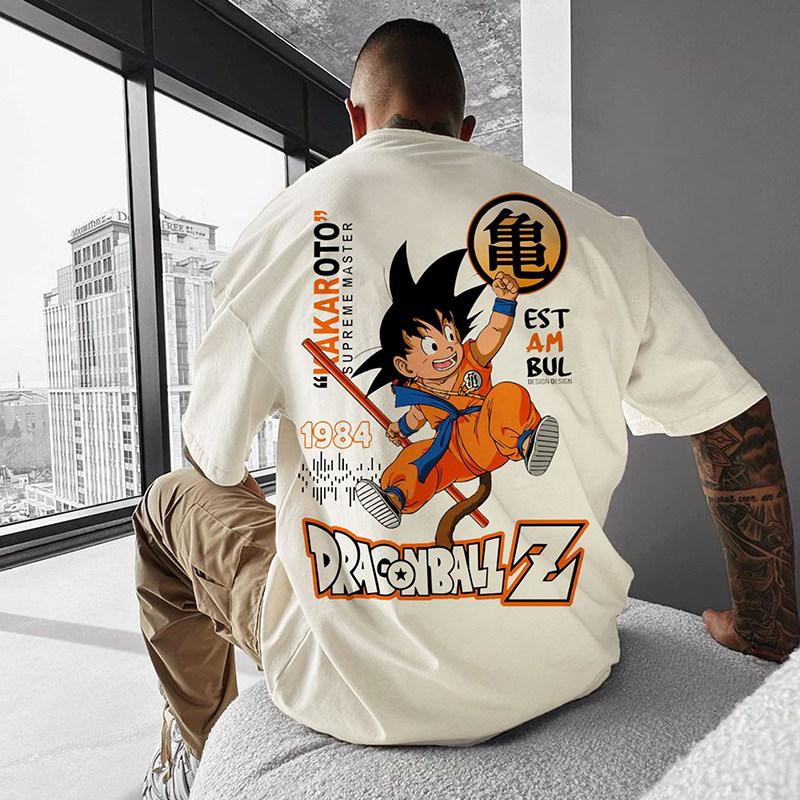 Summer Dragon Ball Z T-Shirt Men Kid Goku Kakaroto 1984 Retro Graphic Short Sleeve Oversized Streetwear Loose Fit Anime Fan Tee