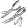 ABBP-2 Stück Rippenhautentfernungswerkzeuge, Rippenvorbereitungswerkzeug, Edelstahl-BBQ-Rippenschäler Mit 2 Stück Pinzette und Handschuhen