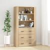 Vidaxl Display Cabinet, Sonoma Oak, Wood-Based Material