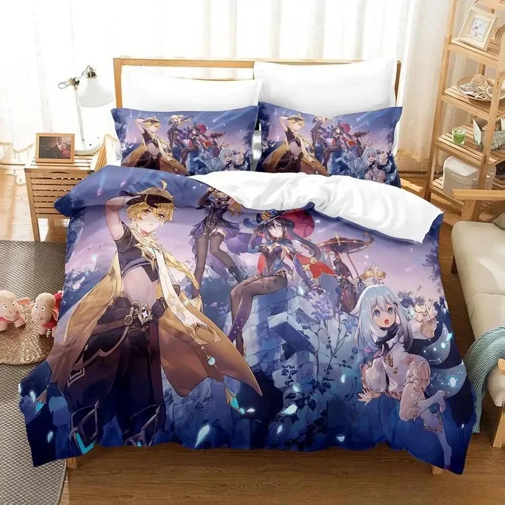 Anime Game Genshin Impact Scaramouche Beding Set Printed With Pilowcase Soft Duvet Cover Soft Single Double Quen Super King-Sized Dimensionsd