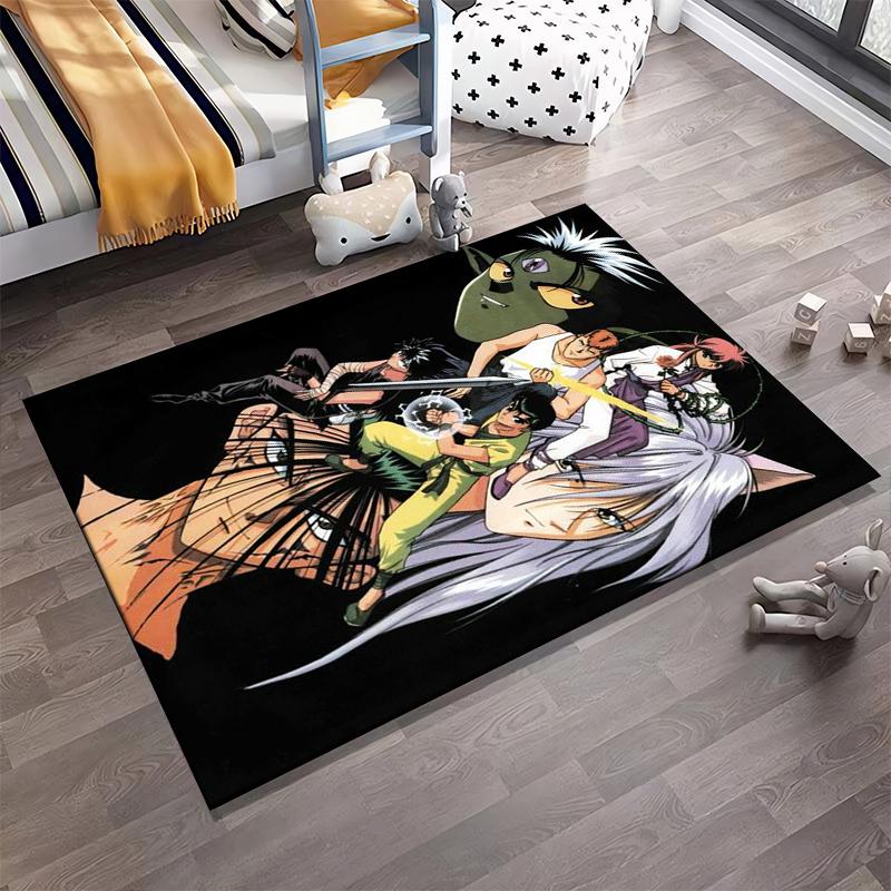 Teppich mit Anime-Charakter-Print in mehrfarbigem Design für das Wohnzimmer, geeignet zur Verwendung als Antirutschmatte für Wohnzimmer, Schlafzimmer, Sofas