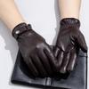 Herren Schafsfellhandschuhe sind mit Fleece verdickt für Wärme beim Winterradfahren Winterradfahren Echtlederhandschuhe