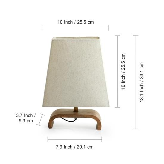 33.1 Cm Wooden Table Lamp for Bedroom Without Bulb, Pack of 1 CFL/LED Table Lamp for Living Room Decoration Bedside Lamp for Bedroom Lamp Gift