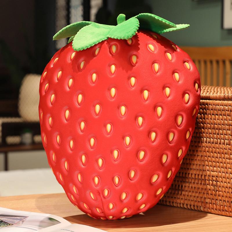 Groot Schattig Pluche Aardbeien Kussen - Zacht Fruit Kussen Pop