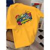 European Sizes Children Retro Cassette Tape Graphic T-Shirt - Short Sleeve Round Neck Streetwear Tee with Cassette Tape Cassette Tape Design