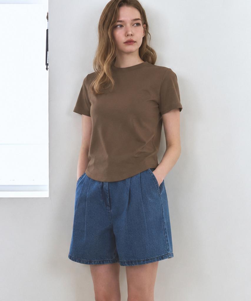 Deuloupisumeon Supima Silket Slim Short Sleeve T-Shirt [Cream]