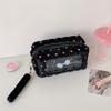 Candy Color Plush Makeup Bag Transparent Cosmetic Bag Girl Bow Pencil Case Stationery Pouch Student Makeup Organizer Wash Bag