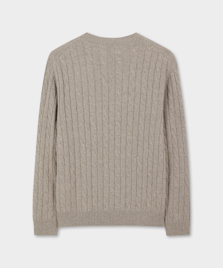 BROOKS BROTHERS [Heritage] Wool Cashmere Cable Sweater (Light Grey) (Bbwrmhg411)