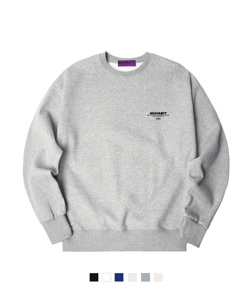 NUHABIT N/H Page Logo Oversized Fleece-Lined Sweatshirt (Gom4-1Nh1007)