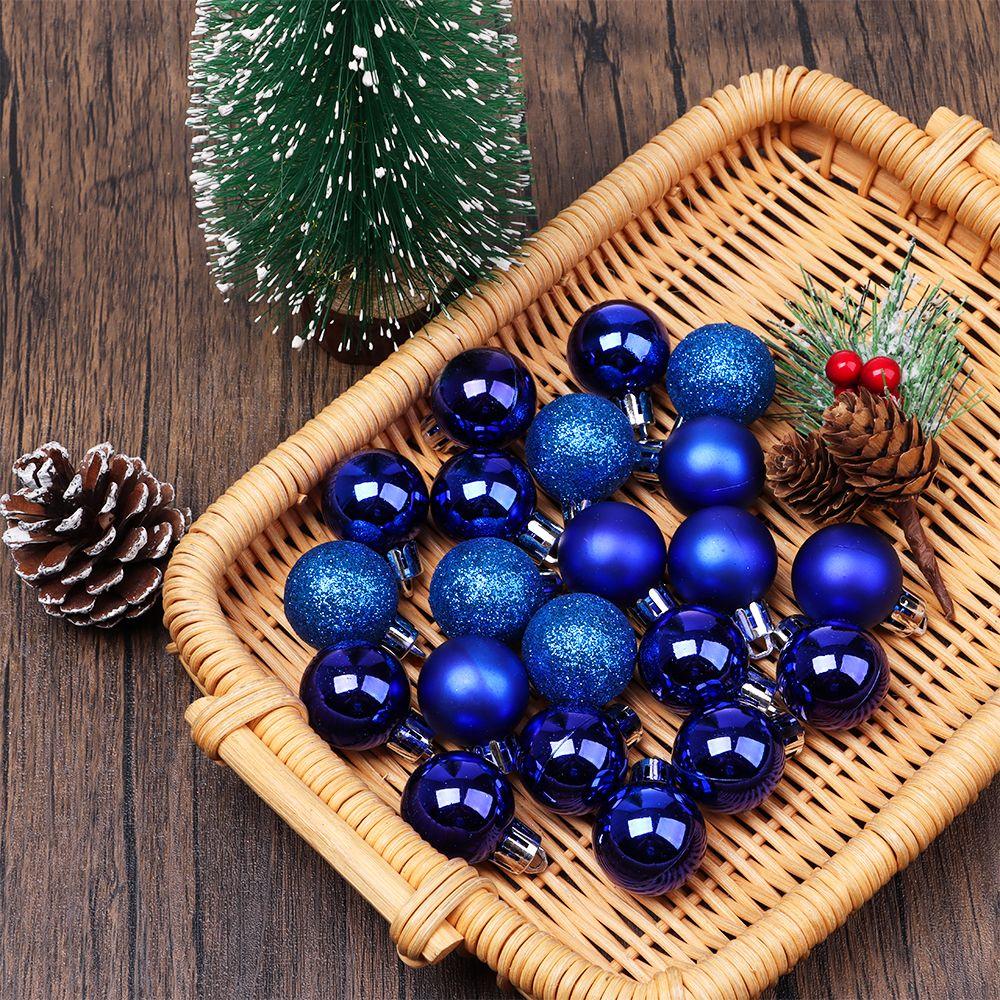 24pcs 3cm Plastic Home Decor Crafts Drop Pendant Xmas Hanging Ball Bauble Christmas Tree Decoration