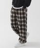 PIANER Tartan Check Wide Jogger Pants (Black)