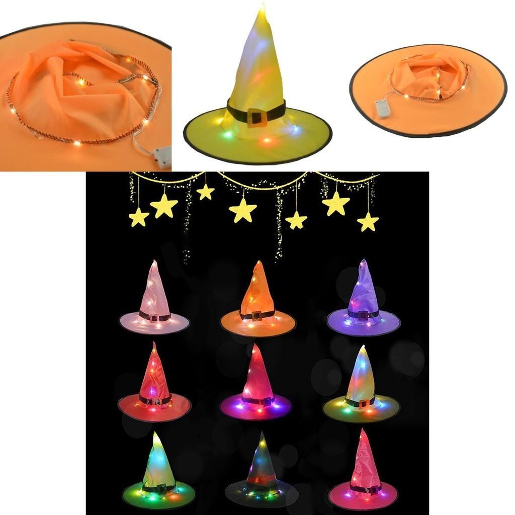 Enchanting Halloween Decorations With Glowing Witch Hats For Indoor And Outdoor Use
