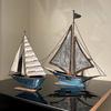 Metal Handicrafts Realistic Retro Sailboat Ornaments Handmade Statue Tabletop Boat Arrangement Home Decoration Accessories