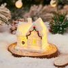 Cute Christmas Glowing Small House White Luminous Xmas House Ornament Resin Warm Light LED Light Snow House Party Favors