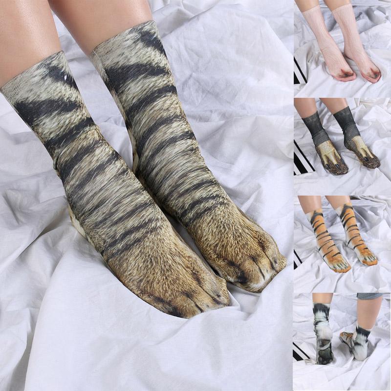 3D Print Socks Unisex Funny Socks Men Women Harajuku Hosiery Different Styles Animal Paw Pattern