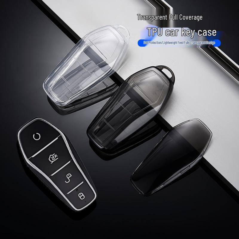 BYD Key Case: TPU Full Coverage Protective Shell for Song Qin PLUS/dmi Dolphin - Anti-Fall Design.