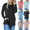 Damen Tunika Langarm Rundhals Sweatshirts Tops