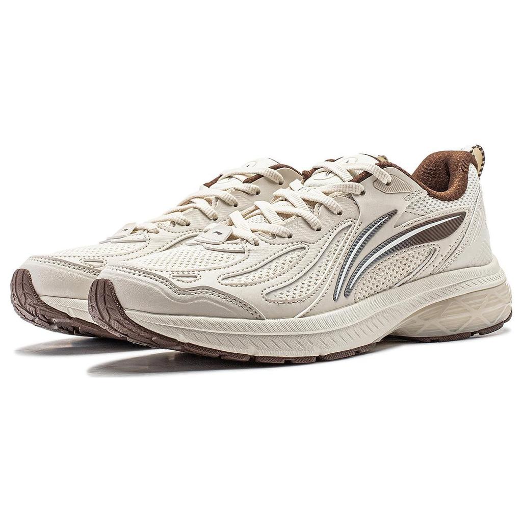 Li Ning Fuyiao V2 Lichtgewicht Hoge Veerkracht Schokabsorptie Antislip Slijtvast Laag Uitgesneden Hardloopschoenen Dames sneaker Parelwit ARXT022-3