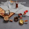 50/100/150ML Stainless Steel Sauce Cup with Wooden Handle V-Shaped Mouth Espresso Coffee Cup Condiments Salad Dressings Dipping Sauce Cup