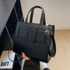 Vintage Red Large Capacity Tote Bag For Women Solid Color Simple Commuting Versatile Handbags  New Female Crossbody Bags