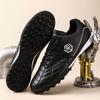 Men Long Spike Football Soccer Boots Outdoor Training Sneakers Big Size Black White for Teenager Sports