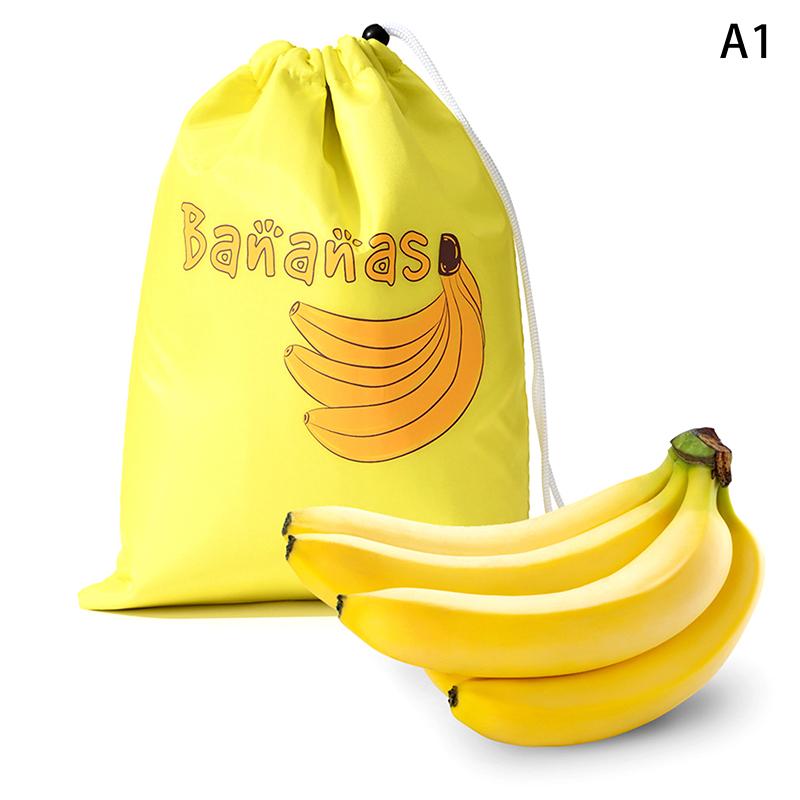 1/3pcs Fruit Vegetable Freshkeeping Bag Banana Storage Bag Vegetable Preservation Anti Ripening Insulated Drawstring Reusable