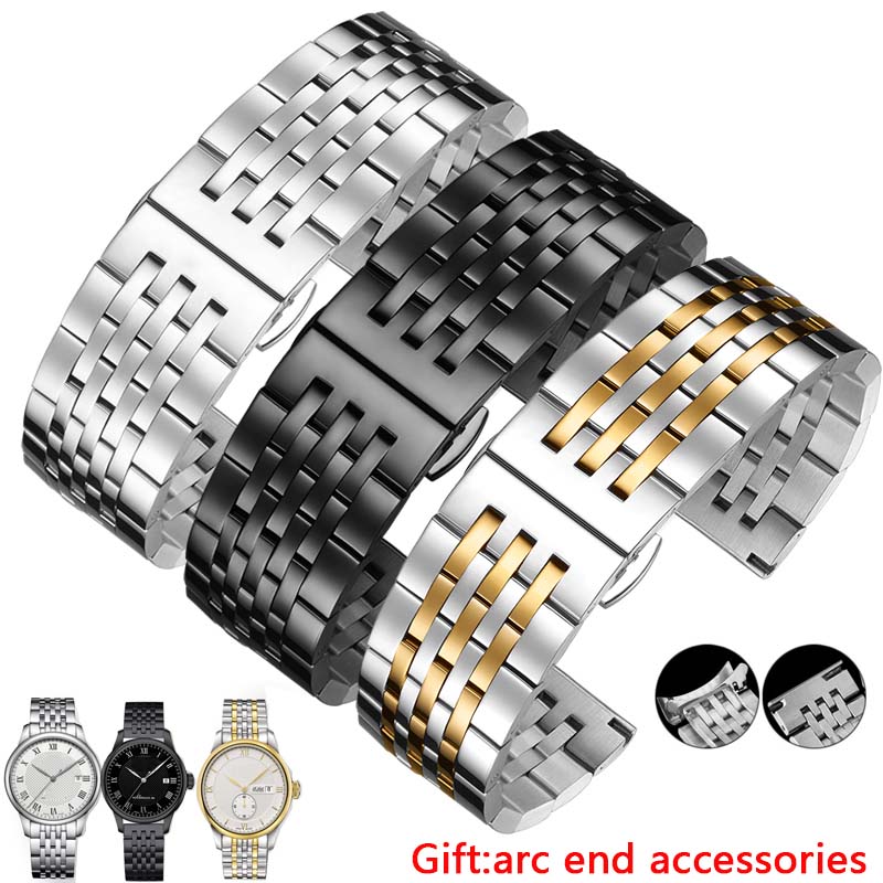 Curve End Stainless Steel Watchband for Casio Tissot Seiko Watch Straps 12 13 14 15 16 17 18 19 20 21 22mm Bracelet of Metal