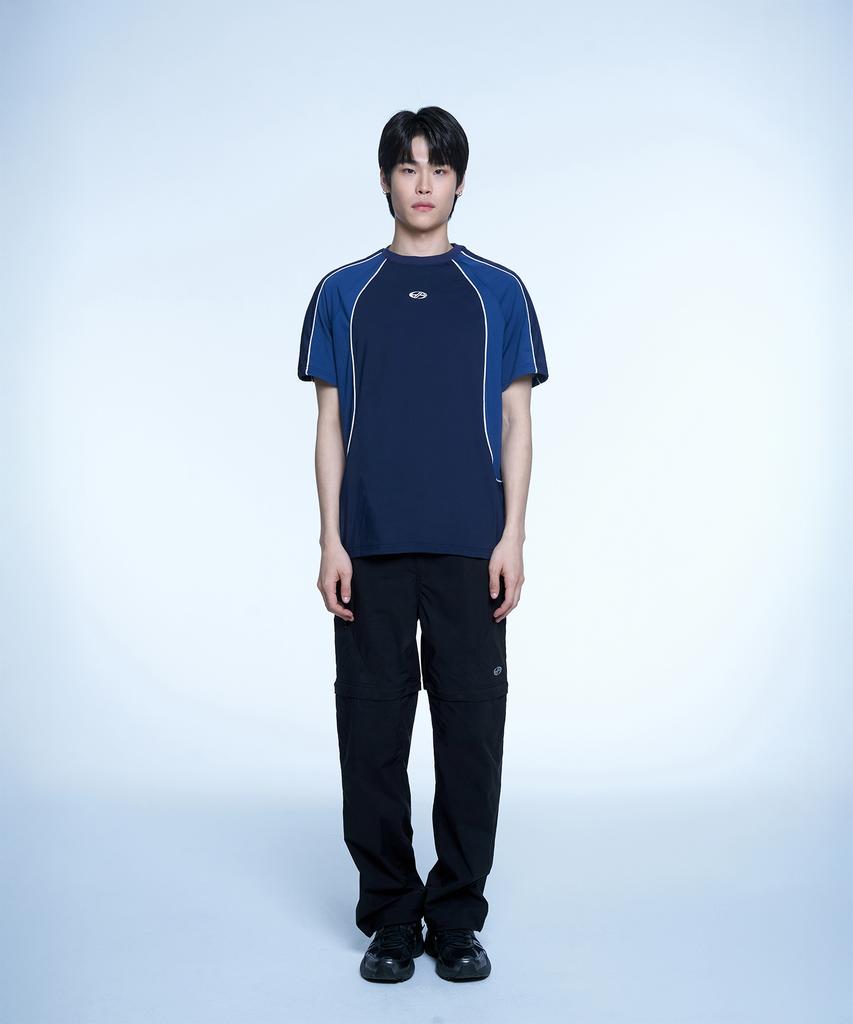 Hyeonpiteu Sporty Jersey T-Shirt-[Blue]