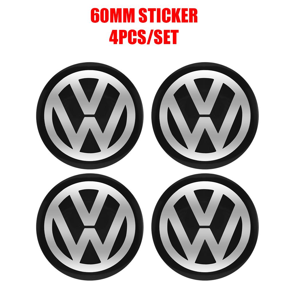 VW 4 vnt. 56/60/65 mm Automobilio ratlankio centrinės dangtelio lipdukai Ženklelis Stebulės dangtelis Volkswagen VW Rline R 4 Motion Golf Tiguan GTI TSI TDI Passat EN1