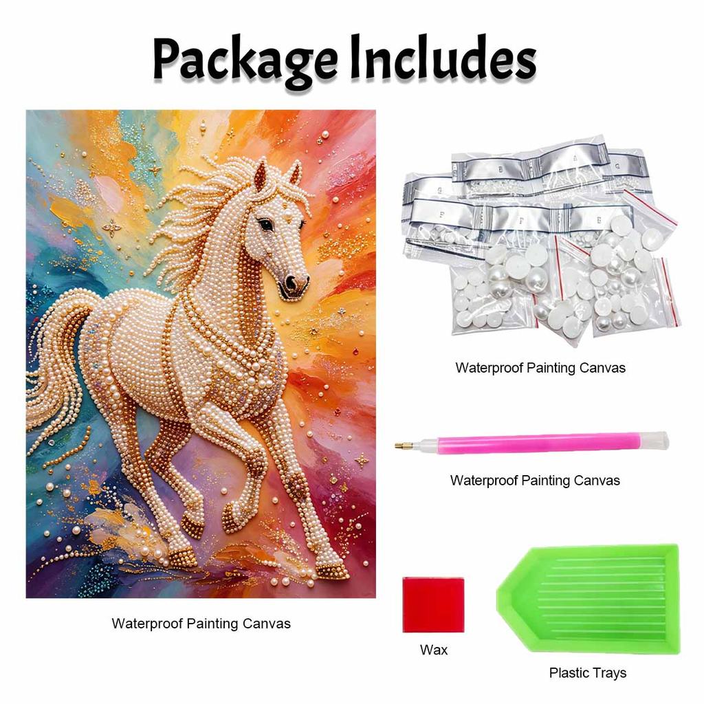 Majestic Horse Pearl Painting 5D DIY Rhinestone Embroidery Handmade Art Decor Creative Gift for Home Interior Decoration