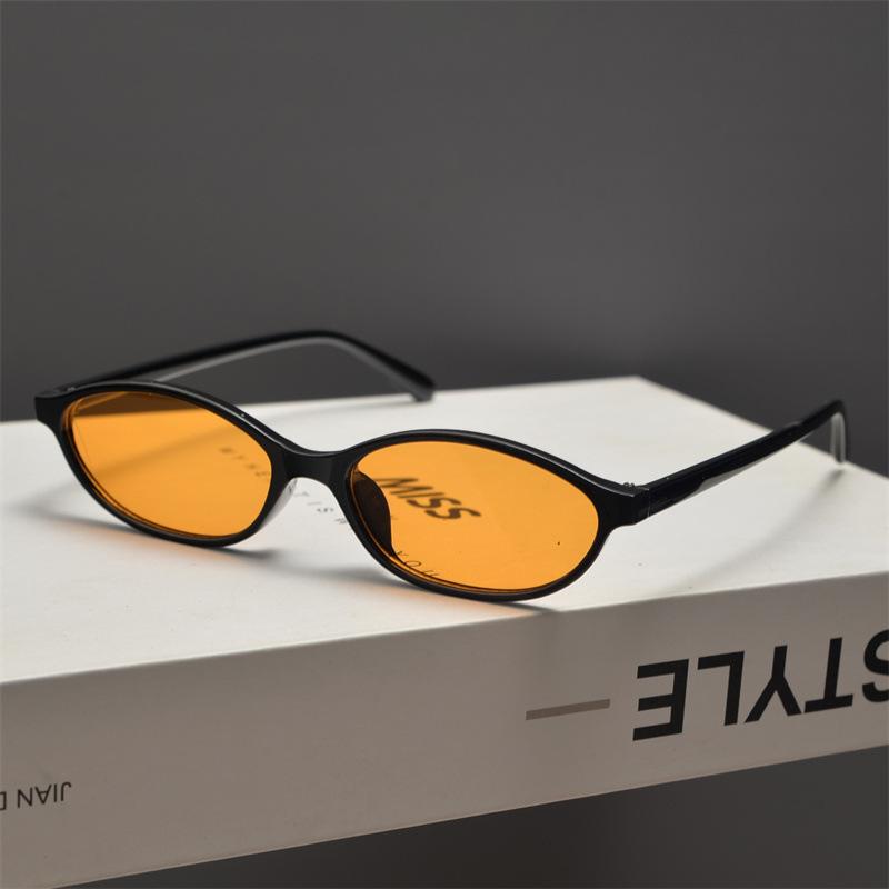 Fashionable New Retro Oval Cat Eye Sunglasses for Ladies Y2k Trendy Small Narrow Sunnies 90s Designer Sun Glasses 20