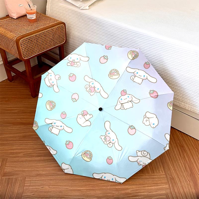 Σχέδιο Cinnamoroll, αυτόματο αναδιπλούμενο ομπρέλα, φορητό και αναδιπλούμενο σχέδιο, 8 ακτίνες, ένα χριστουγεννιάτικο ή γενεθλίων δώρο.