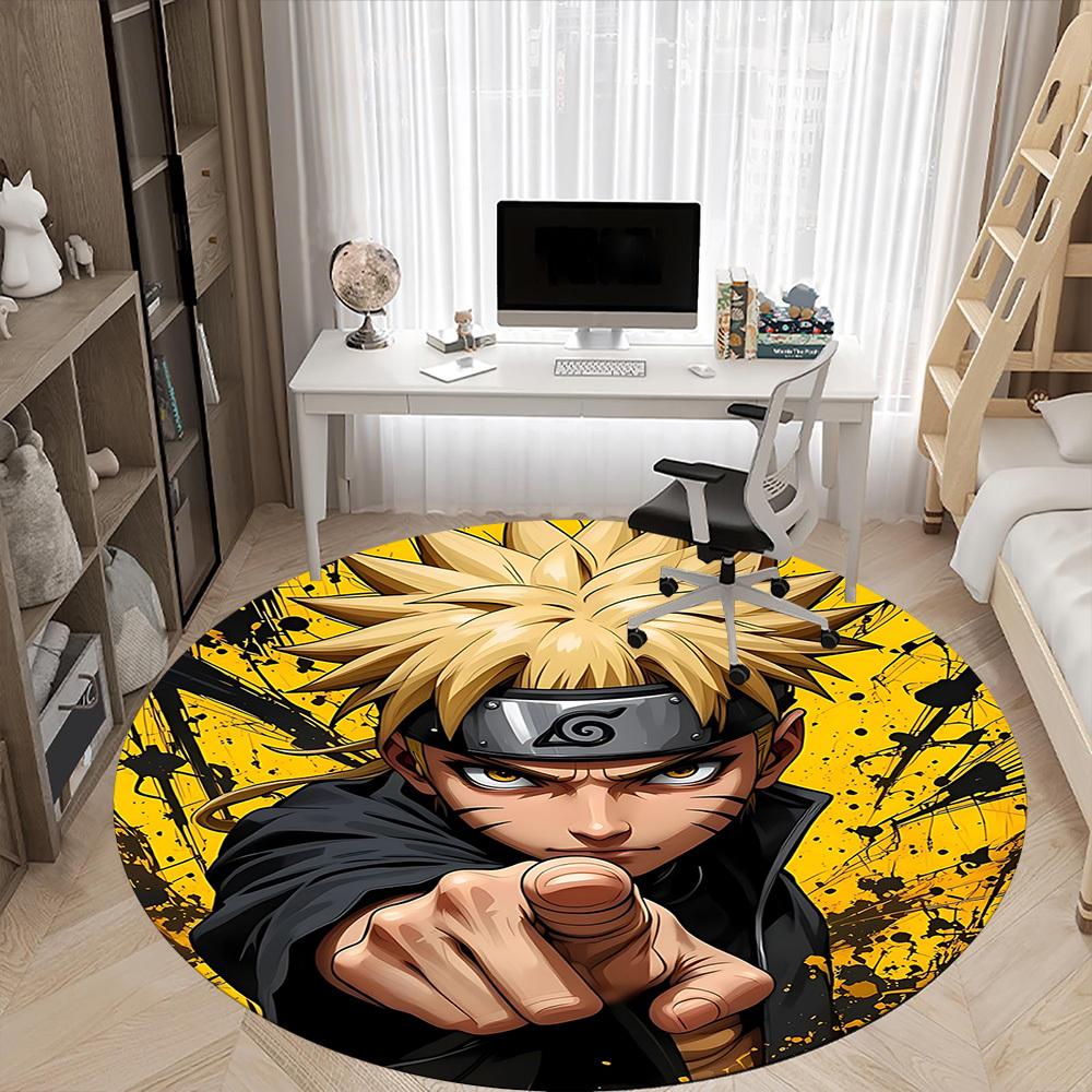 1PC Naruto Office Round Area Rug Suitable For Office, Under Office Chairs Bedroom Living Room Home Decor, Room Deco T1224005