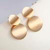 Women Metal Drop Earrings Trendy Fashion Round Statement Earrings