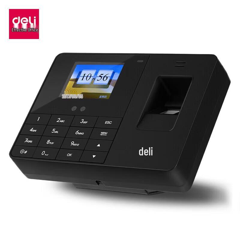 Deli Biometric Facial & Fingerprint Time Clock CN Plug (adapter Included)