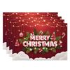 Christmas Placemats Santa Claus Milu Deer Xmas Tree Home Winter Table Seasonal Merry Christmas Family Party Restaurant Decor