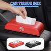 Boîte à mouchoirs de voiture Type Accoudoir Organiseur en cuir Porte-Boîte à mouchoirs Pour Nissan Nismo Tiida Teana Skyline Juke X-trail Almera Qashqai