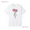 Carnation Flower T Shirt Vintage Botanical Floral Aesthetic Vintage Washed Designer Clothes Stretched Slightly Homme Graphic