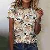 Summer Women Tie Dyeing Floral T-shirt Fashion American Flag Tops Tees Female Vintage Short Sleeve Clothing Stylish Streetwear