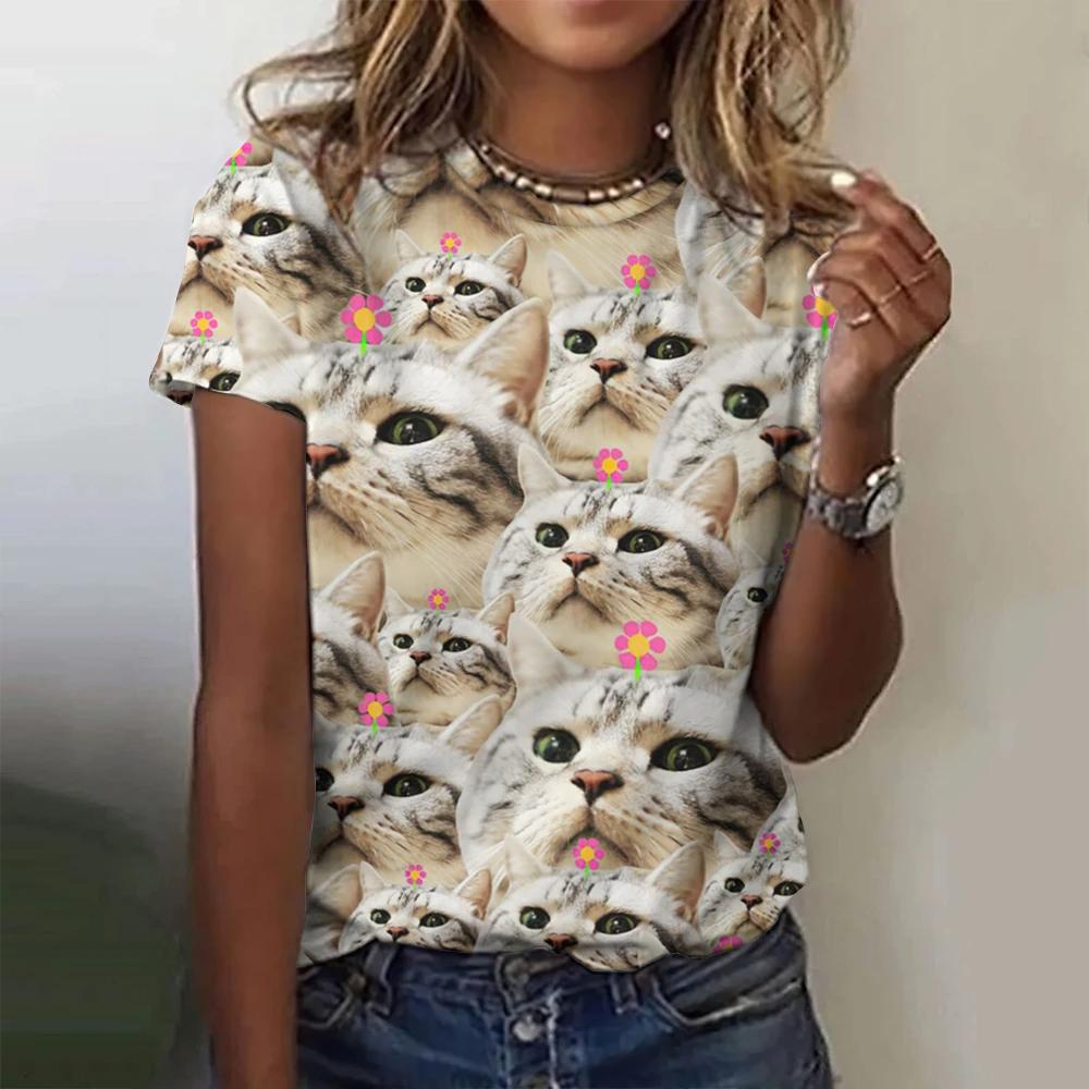 Summer Women Tie Dyeing Floral T-shirt Fashion American Flag Tops Tees Female Vintage Short Sleeve Clothing Stylish Streetwear