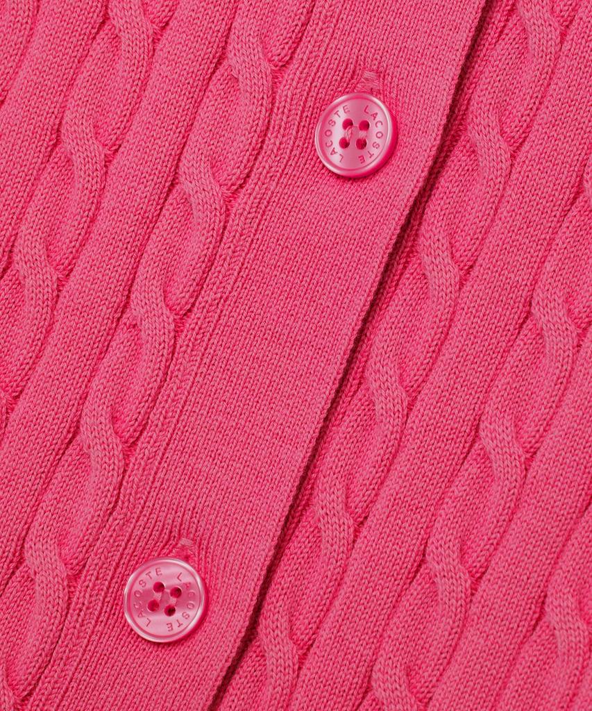 Lacoste Women'S Cable Short Sleeve Polo Cardigan Af280E-56G Glh