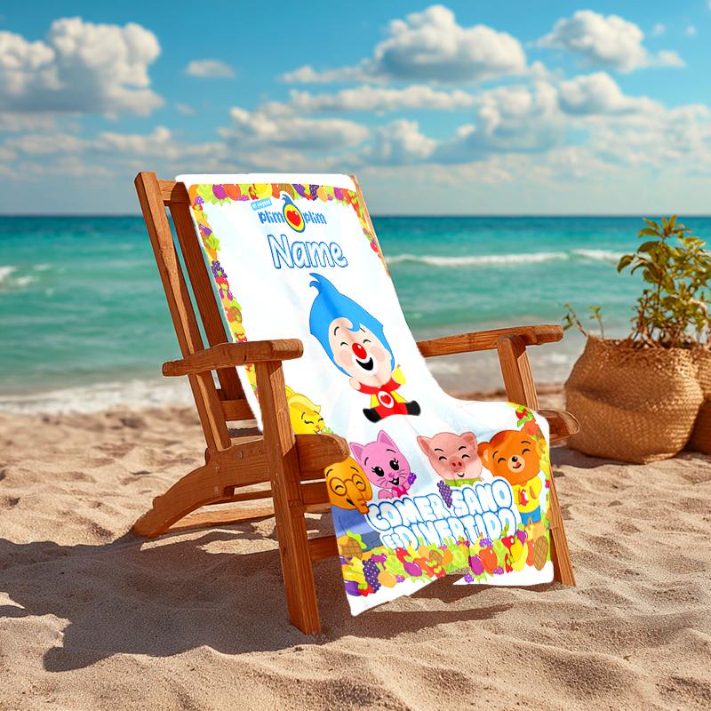 Personalized Customized Proof Beach Towel with Plim Plim Pattern - Soft, Absorbent,quick-drying,perfect Swimming,camping&bathing