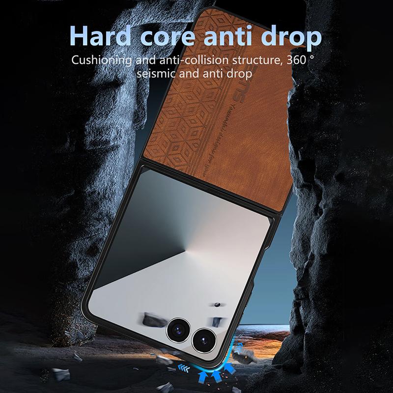 For Samsung Galaxy Z Flip 7 Case Soft PU Leather Skin Protective Back Cover Phone Case For Samsung Z Flip 7 FE 6 5 4 3 Shell